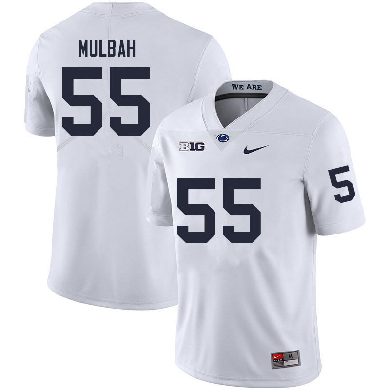 Men #55 Fatorma Mulbah Penn State Nittany Lions College Football Jerseys Sale-White
